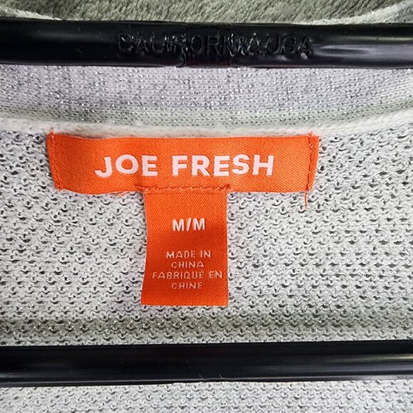 Womens Light Grey Joe Fresh Cardigan Sweater V Neck Button Down Long Sleeve M - Picture 6 of 11